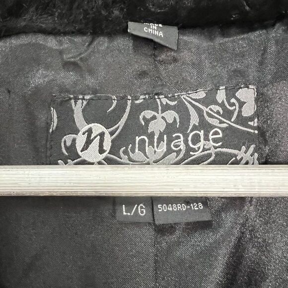 Vintage Nuage Black Faux Carved Fur Mid Length Coat - Picture 7 of 8